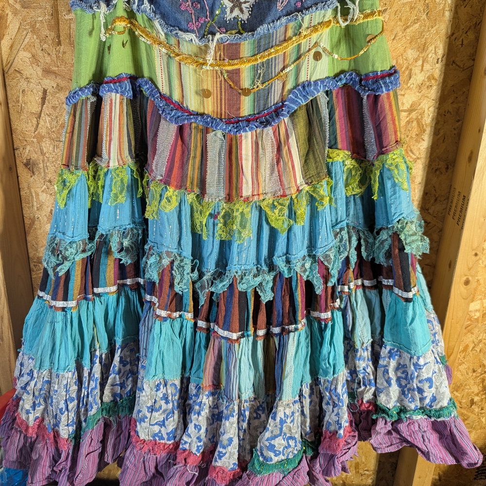 Colorful Bohemian Patchwork Skirt - image 2